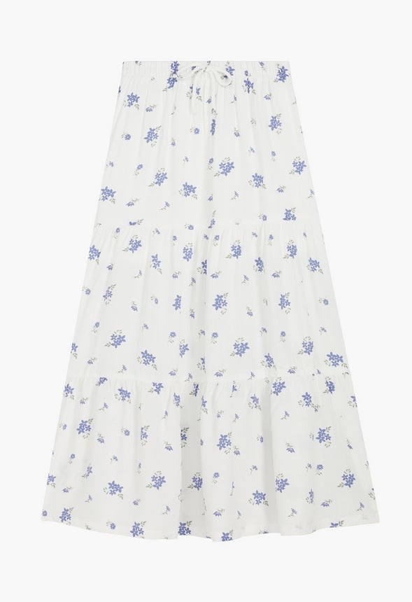 Tiered Maxi Skirt White