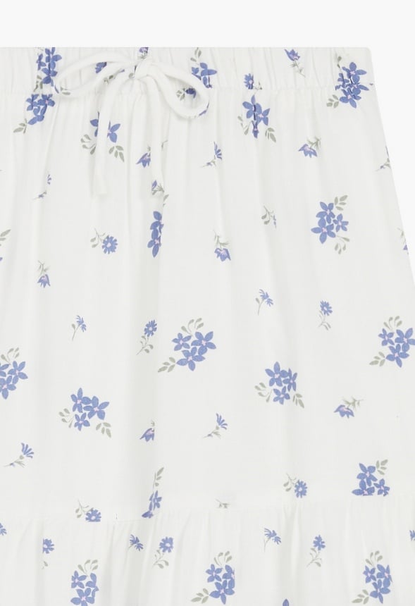 Tiered Maxi Skirt White