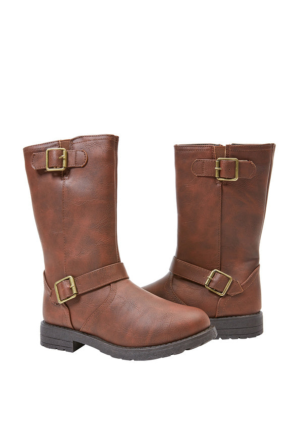 Tall Moto Boot Brown
