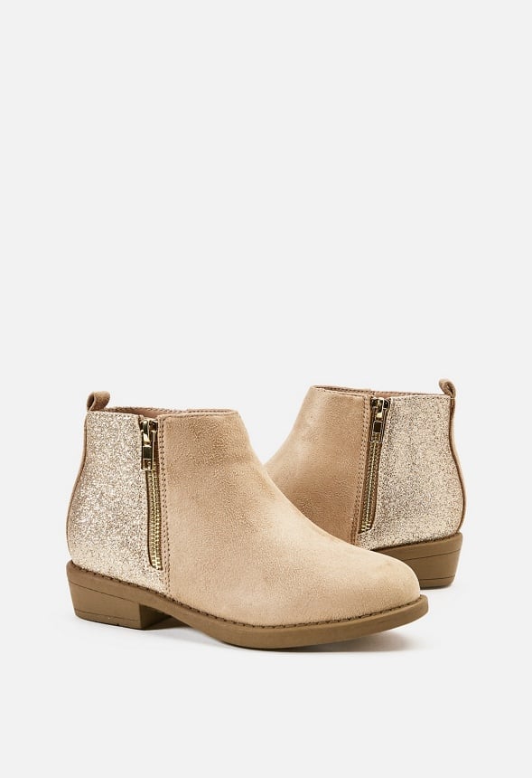 Glitter Back Bootie Tan