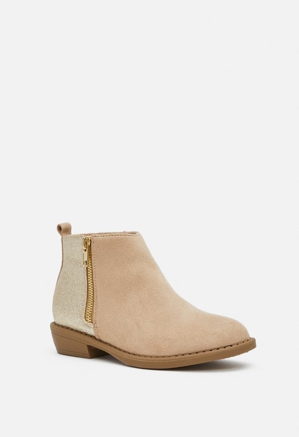 Glitter Back Bootie Tan