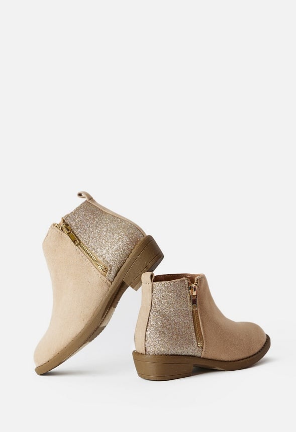 Glitter Back Bootie Tan