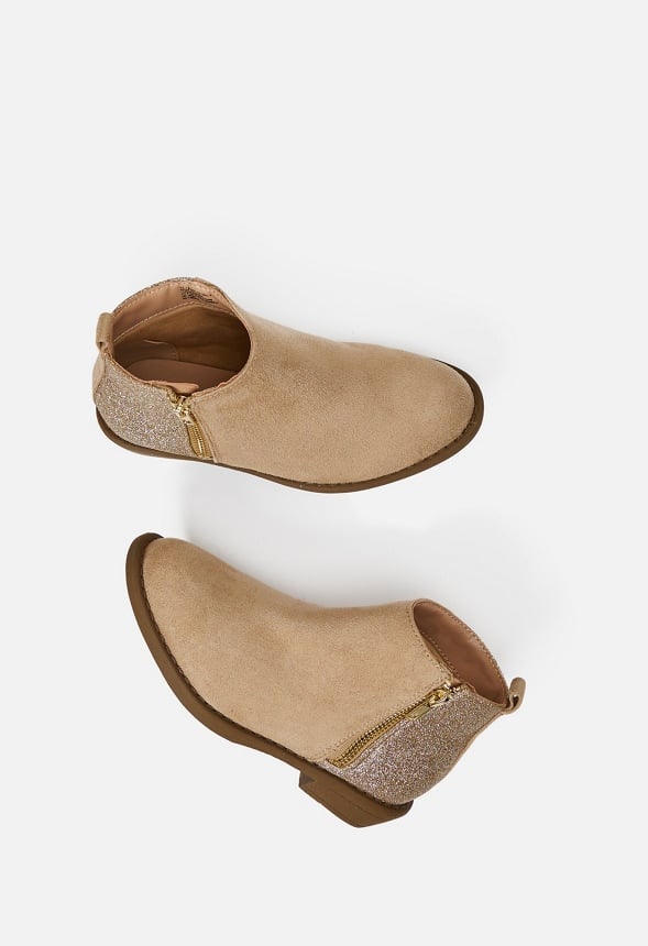 Glitter Back Bootie Tan