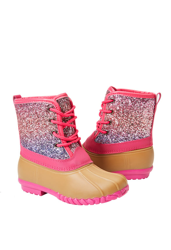 Ombre Lace Up Duck Boot Pink Ombre