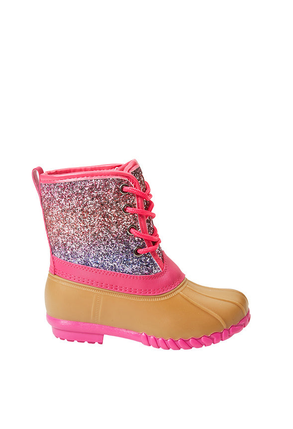 Ombre Lace Up Duck Boot Pink Ombre