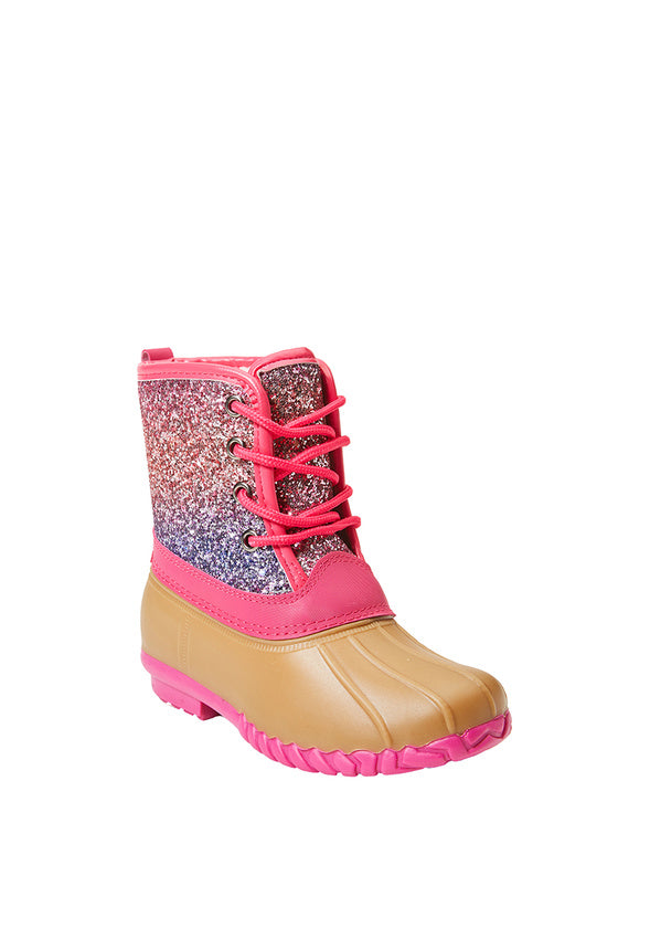Ombre Lace Up Duck Boot Pink Ombre