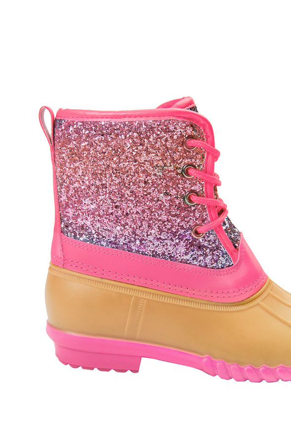Ombre Lace Up Duck Boot Pink Ombre