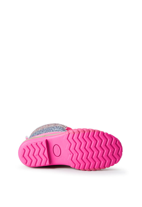 Ombre Glitter Lace Up Duck Boot Pink Ombre