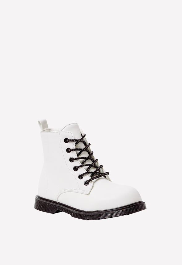 Glitter Lug Sole Boot White