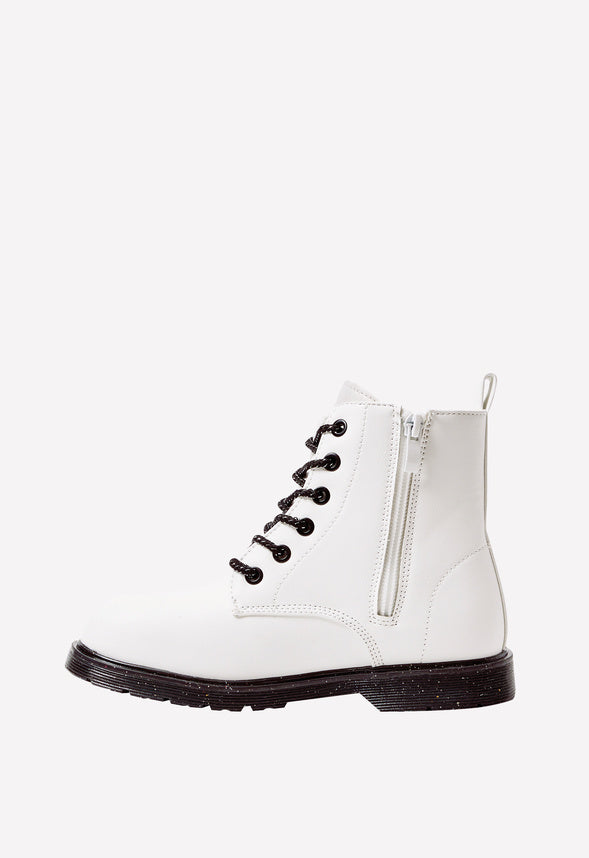 Glitter Lug Sole Boot White