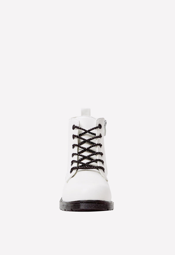 Glitter Lug Sole Boot White