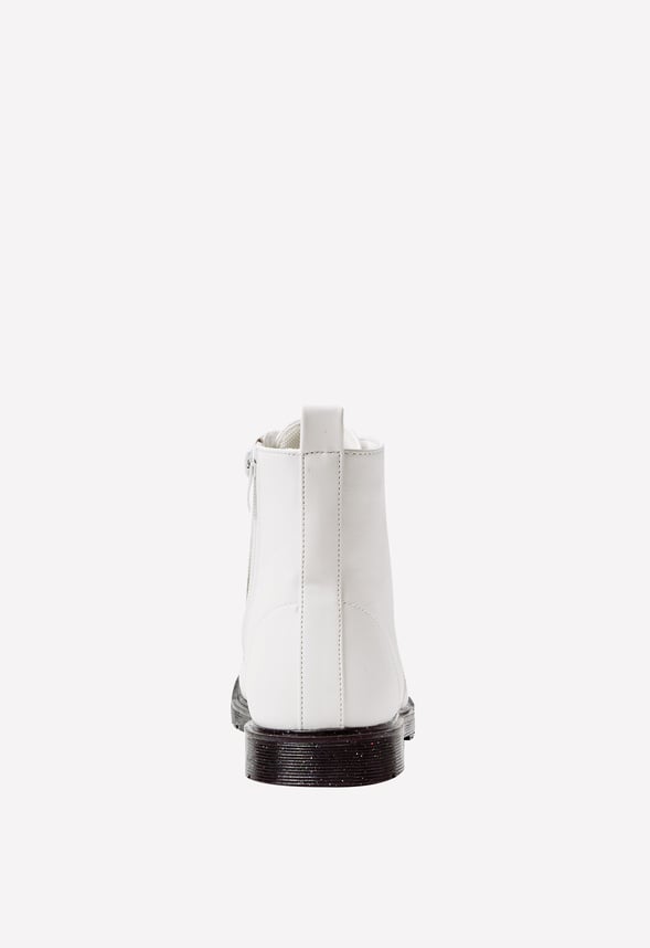 Glitter Lug Sole Boot White