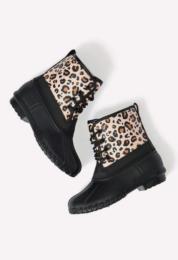 Cheetah Lace Up Duck Boot Multi