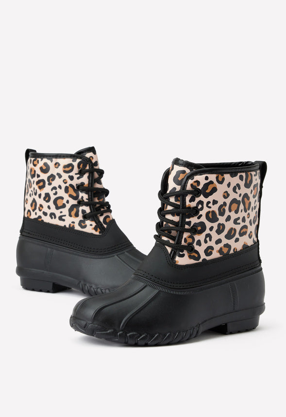 Cheetah Lace Up Duck Boot Multi