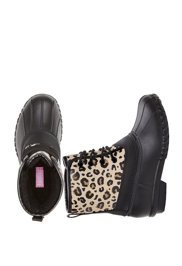 Cheetah Lace Up Duck Boot Multi