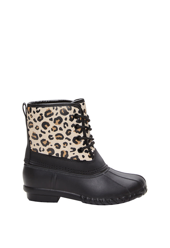 Cheetah Lace Up Duck Boot Multi