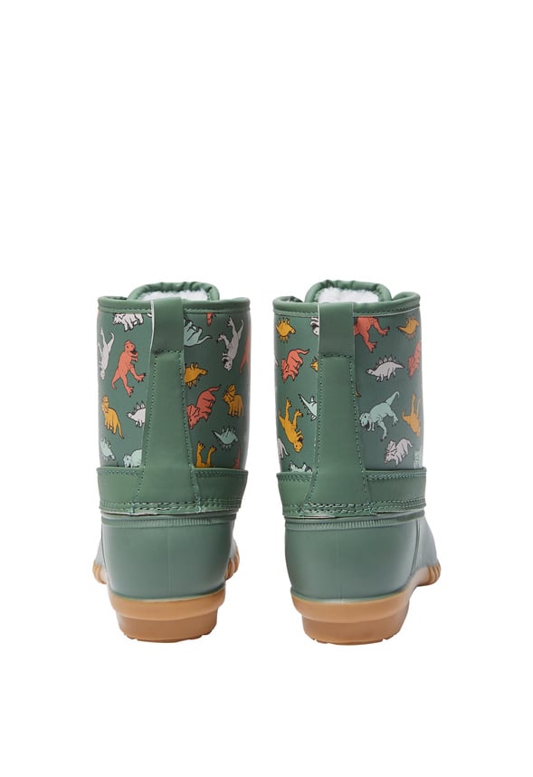 Dino Lace Up Duck Boot Green