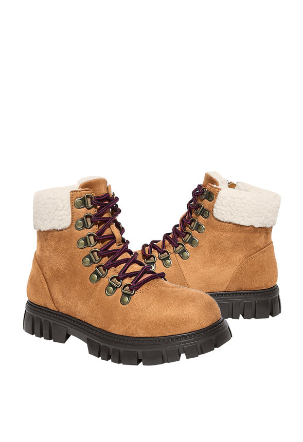 Sherpa Collar Hiking Boot Brown