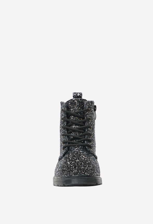 Glitter Lug Sole Boot Black