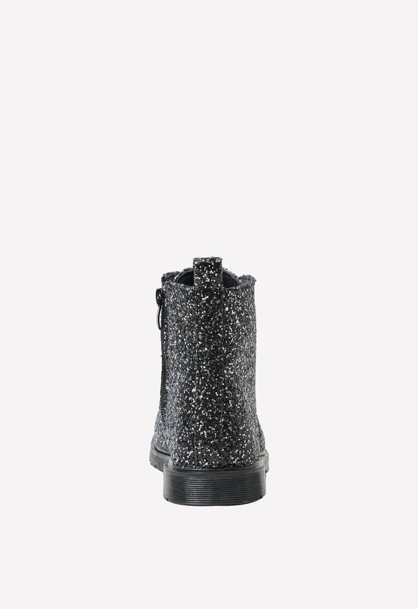 Glitter Lug Sole Boot Black