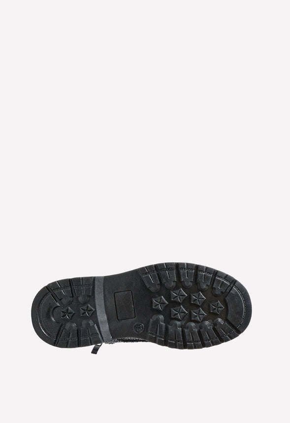 Glitter Lug Sole Boot Black