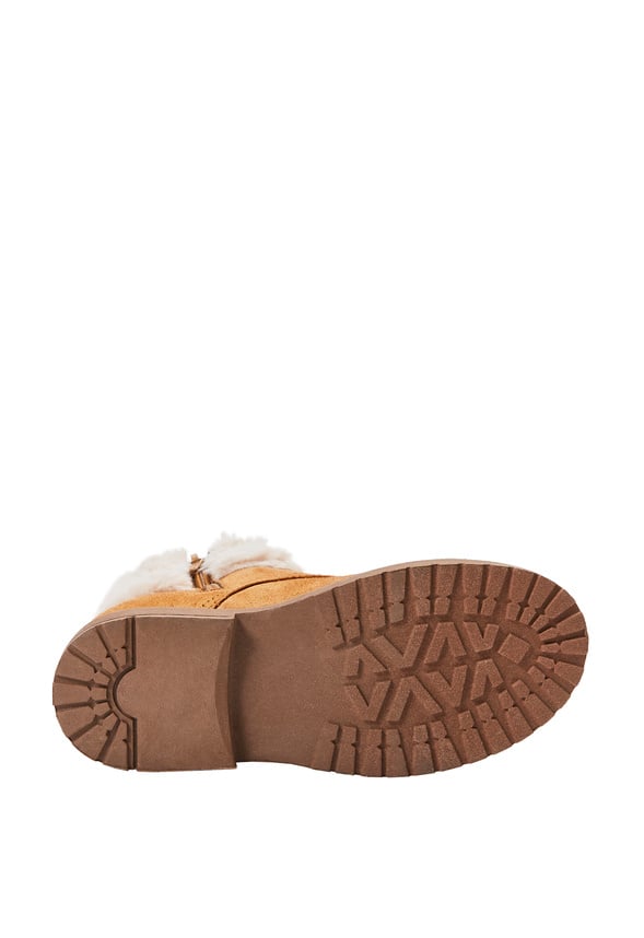 Fur Lined Deer Face Boot Tan