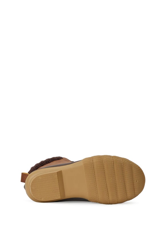 Sweater Cuff Lace Up Duck Boot Brown