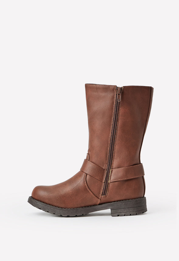 Harness Buckle Moto Boot Brown