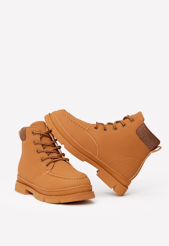 Cuff Lace Up Boot Brown