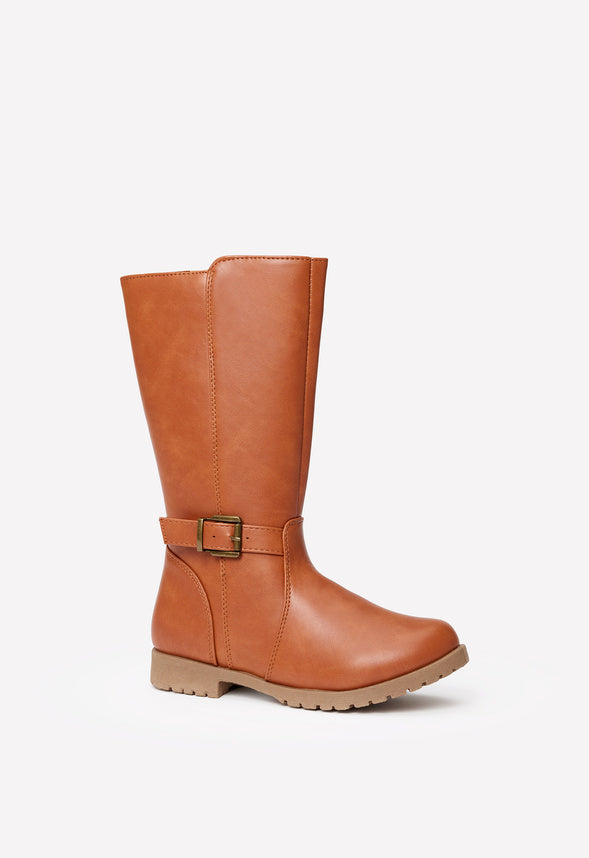 Classic Buckle Riding Boot Brown