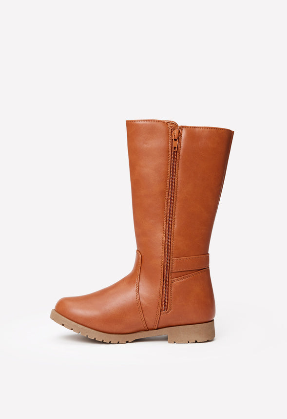 Classic Buckle Riding Boot Brown
