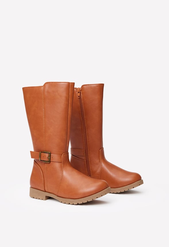 Classic Buckle Riding Boot Brown