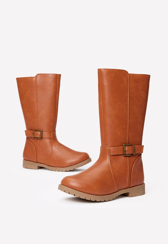 Classic Buckle Riding Boot Brown