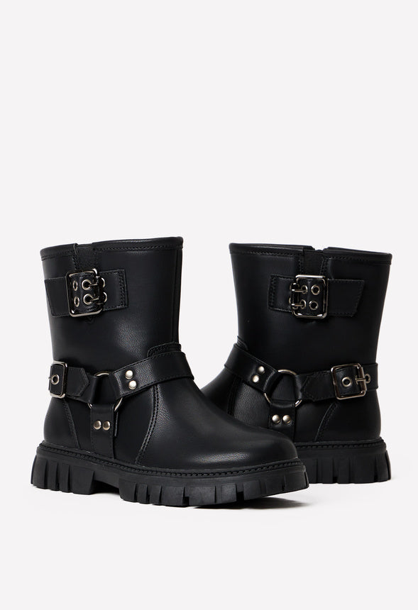 Buckle Moto Boot Black