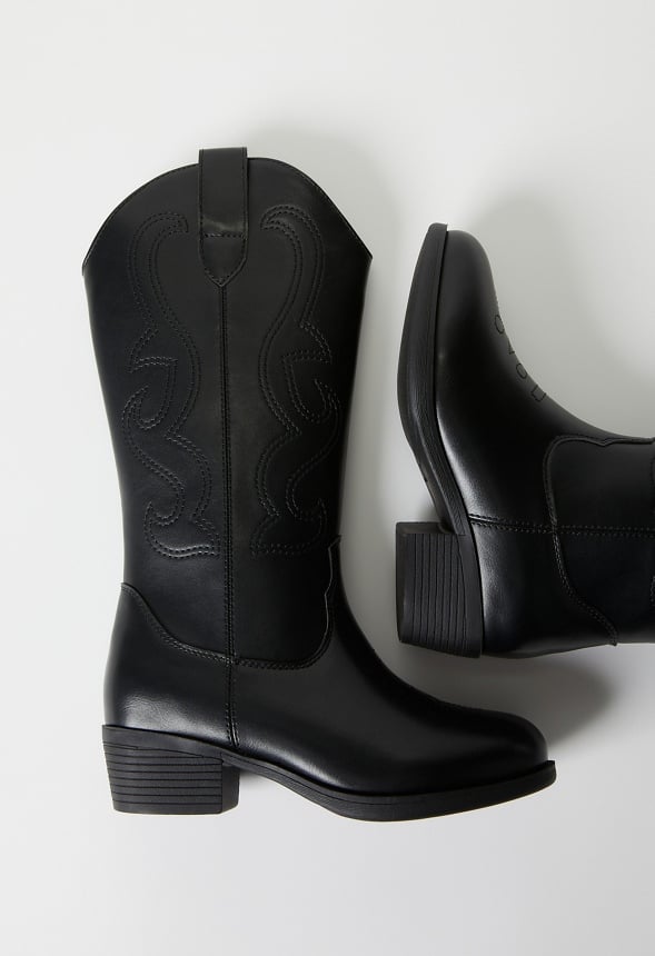 Tall Western Boot Black