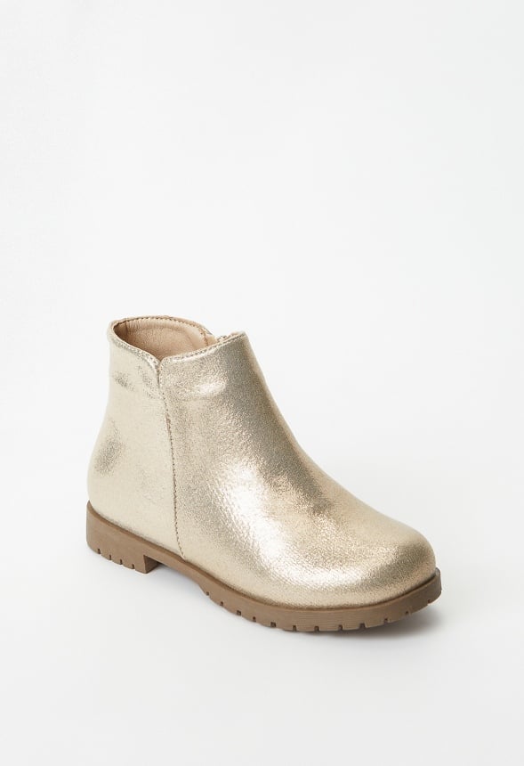 Metallic Tulip Side Bootie Tan