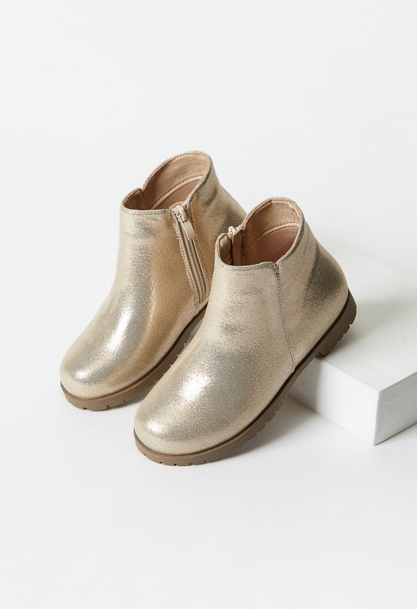 Metallic Tulip Side Bootie Tan
