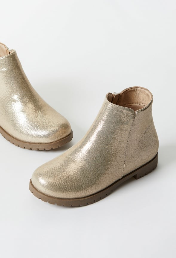 Metallic Tulip Side Bootie Tan