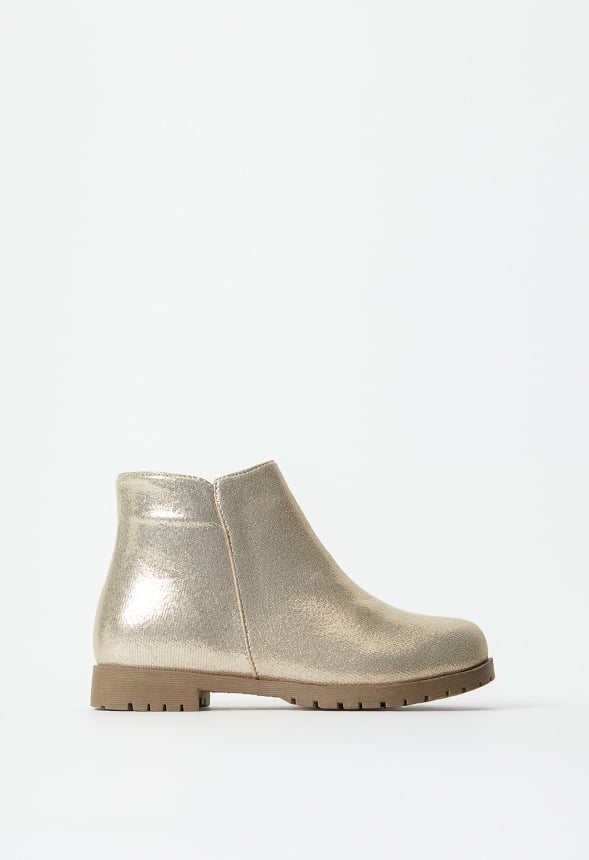 Metallic Tulip Side Bootie Tan