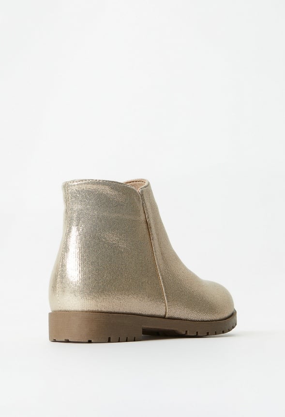Metallic Tulip Side Bootie Tan