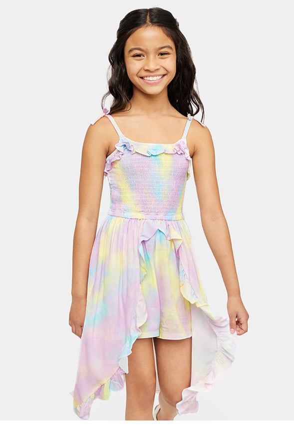 Rainbow Marble Walk-Through Romper Multi