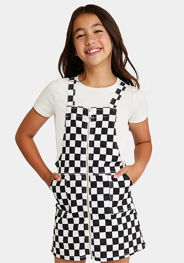 Checkered Skirtall Black