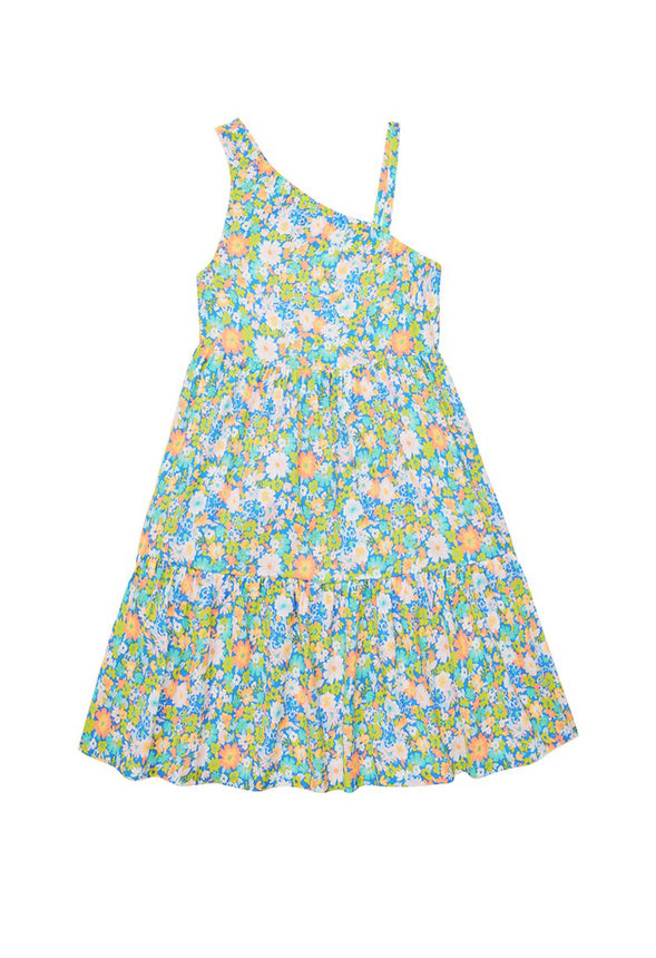 Ditsy Floral One Shoulder Dress Blue Floral