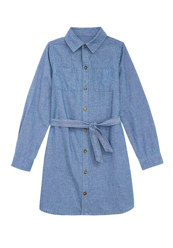Chambray Shirt Dress Blue