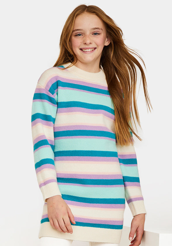 Striped Sweater Dress Blue Stripe