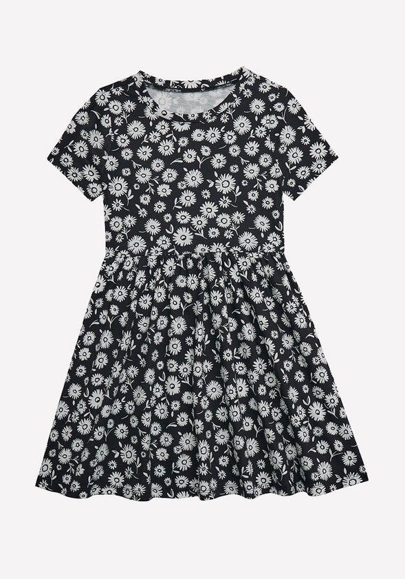 Daisy Fit & Flare Dress Black