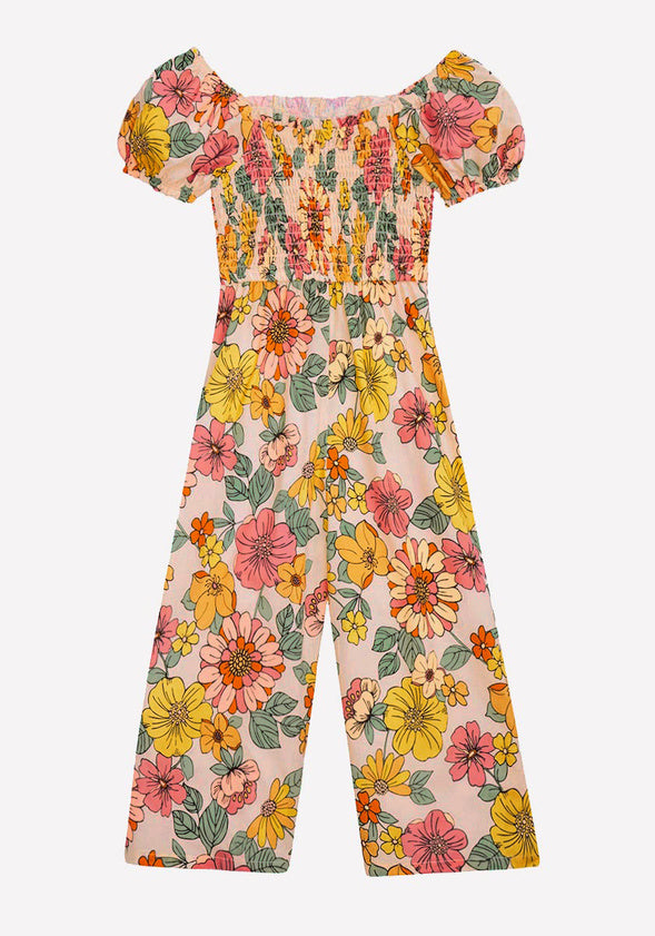 Sunflower Puff Sleeve Jumpsuit Multi Floral