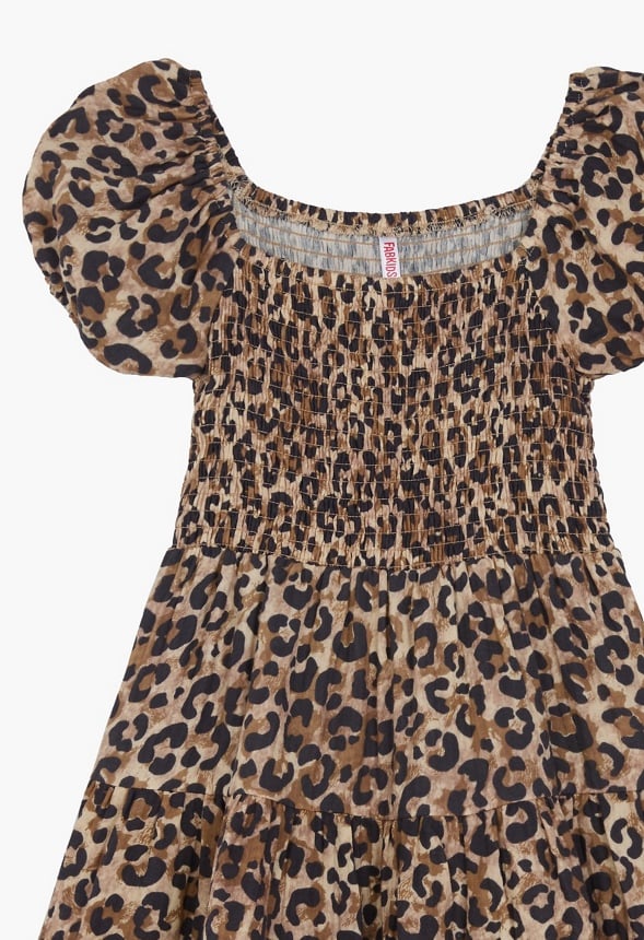 Tiered Smocked Dress Tan