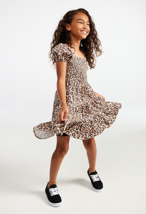 Tiered Smocked Dress Tan