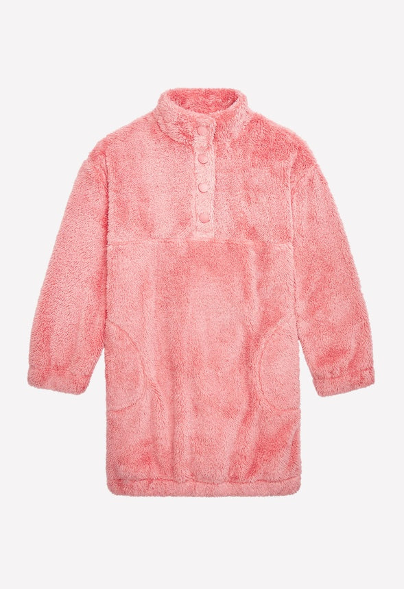 Cozy Mock Neck Dress Pink